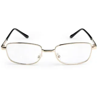 Inlefen Unisex-Lesebrille Rechteckiger Metallrahmen Vollrandbrille mit Federscharnieren Eyewea für Männer Frauen für Anti-Ermüdung und Ermüdung der Augen 550