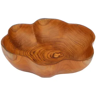 Exquisite 25 cm Holzschale Teakholz Deko Holz Schale Handarbeit Bali Teak 01