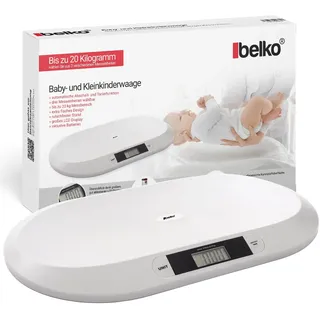 Belko® Digitale Babywaage – Flache Stillwaage bis 20 kg für Babys, Kinder & Tiere – Präzise Säuglingswaage & Tierwaage mit LCD-Display