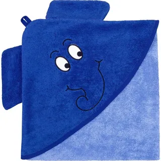 Smithy Kapuzenhandtuch Elefant, 100 x 100 cm, Frottier (1-St), made in Europe blau