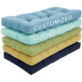 AZMAHT Maßgeschneiderte Palettenkissen, Bankauflage Nach Maß Outdoor Hollywoodschaukel Kissen Gartensofakissen, Gesteppte Kissen Gefüllt mit Granuliertem Poulirette Schaum, 100+ Farben und Größen