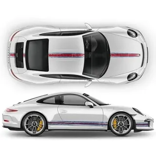 STAR SAM Aufkleber / Vinyl für BIKE STICKERS Streifen Set Thin Martini Racing kompatibel für Porsche Carrera/Cayman/Boxster (Komplett-Set, Martini Regular)