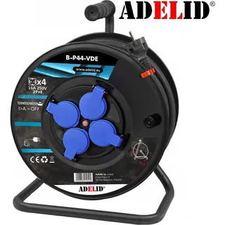 Kabeltrommel Verlängerungskabel Stromkabel 30m 3x2,5mm2 4-Fach Steckdose 230V IP44