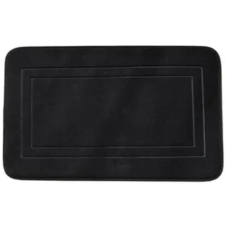 LIVINA HOME Badematte Badteppich rutschfeste Badematten, Memory Foam, Schaum Badteppich, Memory Schaum, rutschhemmend beschichtet, Steinoptik, trockene und schimmelresistente Badedecke, Memory Schaum, schnell trocknend, fußbodenheizungsgeeignet, wasserabsorbierend, rechteckig, Duschvorleger schwarz 80 cm x 50 cm