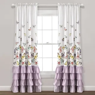 Lush Decor Flutter Butterfly Fenstervorhang, 132 cm B x 213 cm L, lila