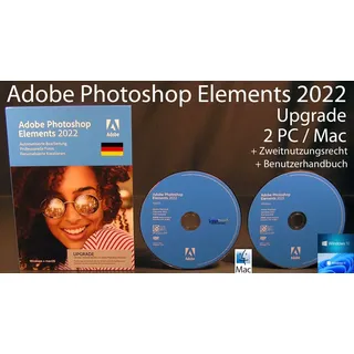 Adobe Photoshop Elements 2022 Upgrade Box + DVD 2 Win/Mac Anleitung OVP NEU