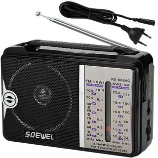 Retoo Radio Retro Vintage Kleines und Tragbares AM/FM/SW – Mini Küchenradio mit Batterie oder Kabel, hohe Lautstärke, Tischradio für Senioren, kompaktes Radio klein