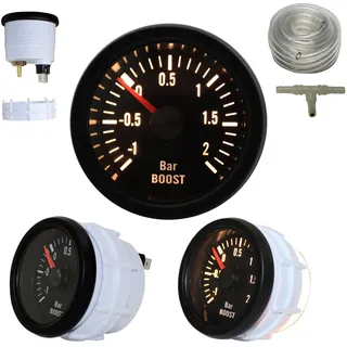 JOM Car Parts & Car Parts GmbH Zusatzinstrument Youngtimer, Ladedruckmesser, Boost, schwarz Ø52mm