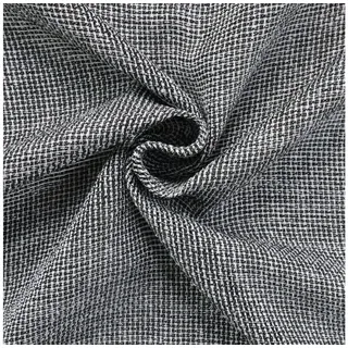 Stofferia Stoff Gardinenstoff Netzstruktur Halbtransparent Preston Anthrazit, Meterware grau