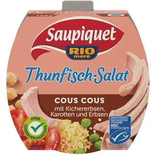 Saupiquet Rio Mare Thunfisch-Salat Cous Cous, MSC zertifiziert, Fix und fertig zubereitet, Ideal für unterwegs, 160g