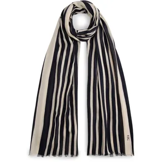 Modeschal TOMMY HILFIGER "ELEVATED CHIC", Damen, space blau, Web, Baumwollmischung, gestreift, Modetücher, Einheitsgröße