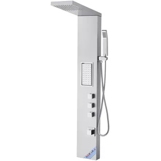 Vevor Duschpaneel-Turmsystem (3 in 1) mit Regenwasserfall-Duschkopf, (1345 mm) Duschsäule aus gebürstetem Edelstahl, Regenmassagesystem zur Wandmontage, mit Handbrause & großem Körperstrahl