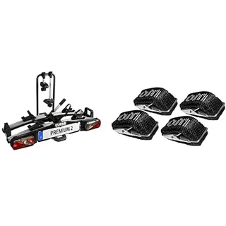 EUFAB 11521 Fahrradträger Premium 2, E-Bike geeignet, komplett vormontiert, Diebstahlschutz, für 2 Fahrräder, für Anhängekupplung & Fahrradträger-Spanngurte 12027