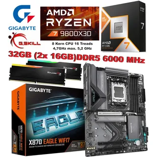 Aufrüstkit AMD Ryzen 7 9800X3D Gigabyte X870 EAGLE WIFI7 32GB DDR5 6000er Bundle