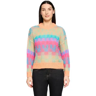 Cartoon Strickpullover Orange/Pink 36