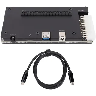 Tonysa Externes PCIe 16x Gehäuse für Grafikkarten, Thunderbolt 4 eGPU Dock mit 1m Kabel, ATX 24Pin Anschluss, kompatibel mit USB4 und Laptops