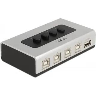 DeLock Umschalter USB 2.0 mit 4 x Typ-B Buchse zu 1 x Typ-A Buchse manuell bidirektional