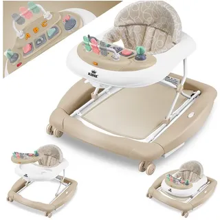 Kidiz KIDIZ® 4in1 Lauflernhilfe Babywalker Spiel- und Lauflernwagen Gehfrei Schaukelfunktion Babywippe mit Rollen, Licht, Musik ,Spielecenter Esstisch Laufstuhl Laufhilfe babys ab 6 Monaten Klappbar