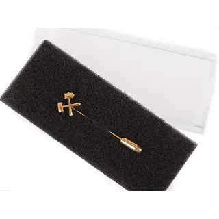 Zunftbedarfde Anstecknadel Anstecker Bergbau Bergmann Bergwerk Schlägel und Eisen S&E goldf. verpackt