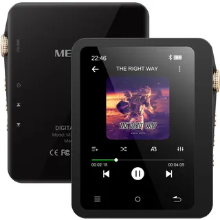 MECHEN 128GB Hi Res MP3 Player mit Bluetooth 5.3, Verlustfreier Hochauflösender Digitaler Ton, DSD DAC FLAC Player, 192Khz/24bit, Touchscreen, USB C, OTG, mit Lederetui (M33)