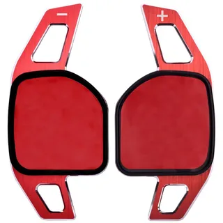 Overdrive-Racing Schaltwippen Verlängerung Kompatibel mit Audi A1 A3 S3 A4 S4 RS4 A5 S5 RS5 A6 A6 S6 RS6 A7 S7 RS7 A8 S8 Q3 Q5 SQ5 Q7 DSG S-Tronic Typ-A Alu Rot Shift Paddles Shifter Extensions