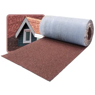 DAPRONA Dachschindeln Dachschindeln, Firstabdeckung 5m x 32cm Rot, (20-St), Bitumen Firstband für Gartenhaus, Carport rot