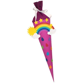 Schultüte Bastelset Regenbogen pink