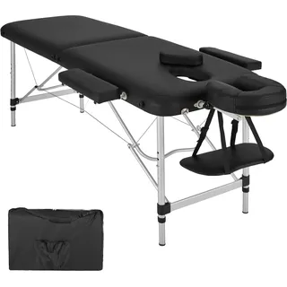 Tectake 2 Zonen Massageliege mit Polsterung und Aluminiumgestellschwarz