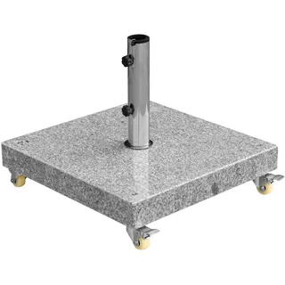 anndora® Sonnenschirmständer Schirmständer rollbar 55 kg Granit eckig + 4 Rollen