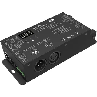 4 Channel Decoder DMX512 & RDM Decoder DMX 512 Digital Display Decoder Dimming Driver DMX512 Controller for LED RGBW Tape Strip Light RJ45 Connection
