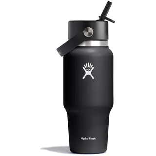 Hydro Flask – Wide Flex Straw Travel Bottle – Trinkflasche Gr 710 ml schwarz