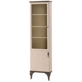 Xlmoebel Eckvitrine Eckschrank mit Glasfront für Objekte (Eckvitrine) Hergestellt in Europa beige