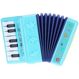 QUARKZMAN Akkordeon 13 Tasten Klavier Ziehharmonika Mini Musikinstrument Geschenke für Erwachsene Anfänger Bildung, Blau