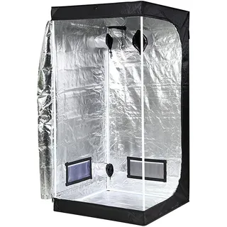 iPower Hydroponic wasserfeste Zelt-Werkzeugtasche Growzelt Grow Tent und Bodenablage Licht und Zimmerpflanze Wachsen, schwarz und silber, Wachstumszelt - 80 x 80 x 160 cm