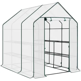 Woltu Foliengewächshaus 143 x 215 x 195 cm weiß