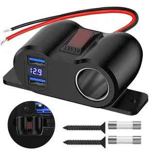KFZ Zigarettenanzünder,120W,Auto Ladegerät,36W PD USB-C und 18W QC3.0 USB-A Ladeanschlus,LED-Anzeige,für 12-24V Auto, LKW, Wohnmobil