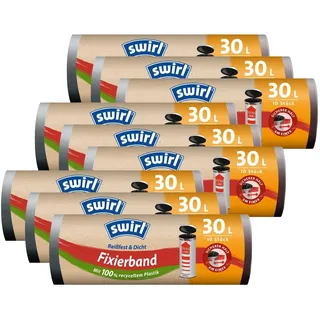 9x Swirl 30l Fixierband Müllbeutel extra-lang, 9er Pack (9 x 10 Beutel) - 30 Liter - 30 L - 30L