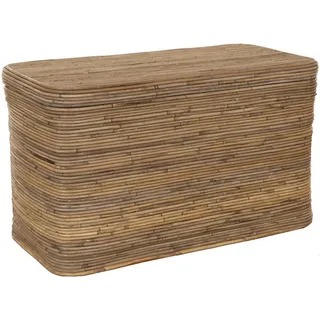 Krines Home Wäschetruhe Rattan Wäschekorb Wäschetruhe Deckel Truhe mit Inlett 80x40x47, mit Inlett grau
