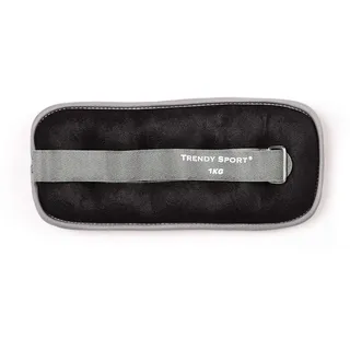 Trendy Sport Unisex – Erwachsene Ankle and Wrist Weight Gewichtsmanschetten, Schwarz-Grau, 1,0 kg