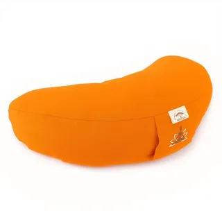 SEI Design Yogakissen Meditationskissen Yogakissen Halbmond mit Buchweizenschalen Füllung, gesticktes Motiv orange