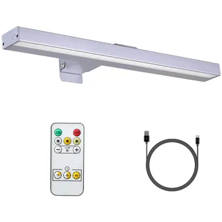 MIOBLUE Kabellose Bilderleuchte mit Fernbedienung, Bilderlampe mit Fernbedienung, 16 Zoll Wiederaufladbare Dart beleuchtung Malleuchte mit 3 Beleuchtungsmodi zum Malen Art, Vollmetall,Silber