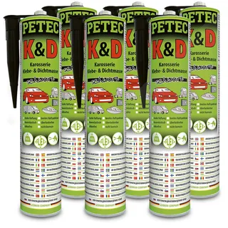 Petec K+D Karosserie Klebe- und Dichtmasse schwarz 310 ml