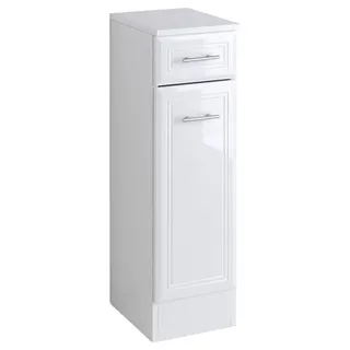 WELLTIME Unterschrank WELLTIME "Neapel", weiß, B:25cm H:84cm T:35cm, MDF, Spanplatte, Schränke, Unterschrank, Breite 25 cm, mit Hochglanzfronten und eleganter Fräsung
