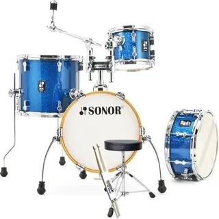 Sonor AQX Micro Set BOS Schlagzeug mit Zubehör, Schlagzeug, Blau
