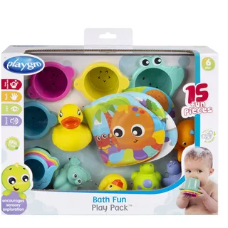 Playgro Geschenkset 15-tlg. - Wasserspielzeug - Aufbewahrungsnetz - Spielzeug - Kleinkinder - Babygeschenkset - gross - farbig