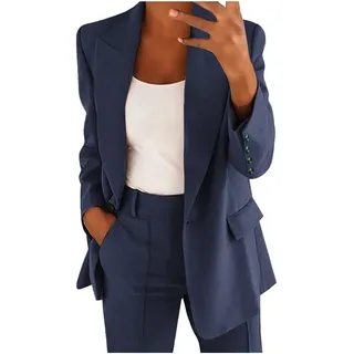 Blazer Damen Sportlich Hosenanzug Gutschein Elegant Business Anzug Set Hosenanzug Blazer Hose 2-teilig Anzug Karo Einfarbig Zweiteiler Sale Angebote Slimfit Festlich Sportlich Hosenanzug Streetwear - 5XL