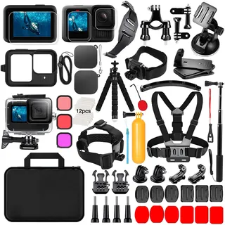 Zubehör für GoPro Hero 13 Black, THAKOI Wasserdichtes Gehäuse Schnorcheln Zubehör Outdoor Sportzubehör täglichen Schutz, Zubehör Set Kit Bundle für GoPro Hero 13