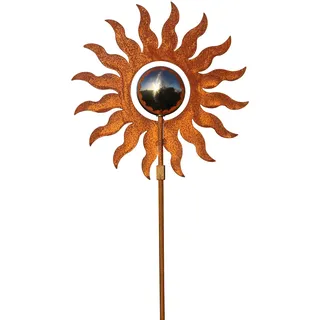 Bornhöft Gartenstecker Metall Rost Gartendeko rostige Dekoration Edelrost mit Edelstahlkugel