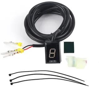 Keenso Motorrad-Ganganzeige, wasserdicht, Motorrad ECU-Stecker, LED-Anzeige, 6 Gänge, Digitale Ganganzeige, Schalthebelanzeige für ER-4N/Kle650/ 250r/ 400r