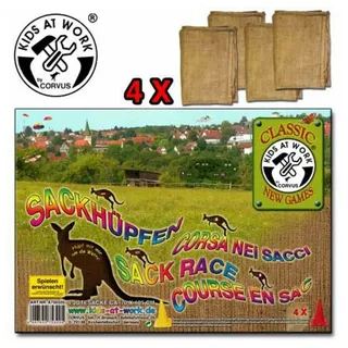Corvus A750320 - Kids-at-Work, Sackhüpfen, 4 Jute-Säcke ca. 70x105cm, Classic New Games